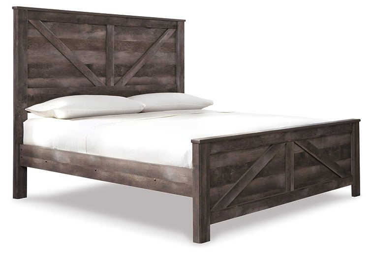 Wynnlow King Crossbuck Panel Bed with Mirrored Dresser, Chest and Nightstand - Image 6