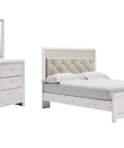 Altyra Queen Panel Bed with Mirrored Dresser