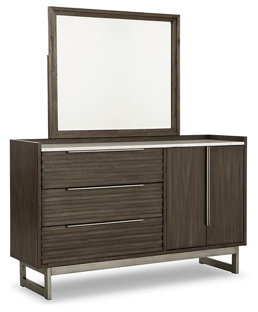 Arkenton King Panel Bed with Mirrored Dresser, Chest and Nightstand - Image 3