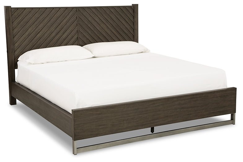 Arkenton King Panel Bed with Mirrored Dresser, Chest and Nightstand - Image 4