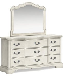 Alternative view of Arlendyne California King Upholstered Bed with Mirrored Dresser and Nightstand