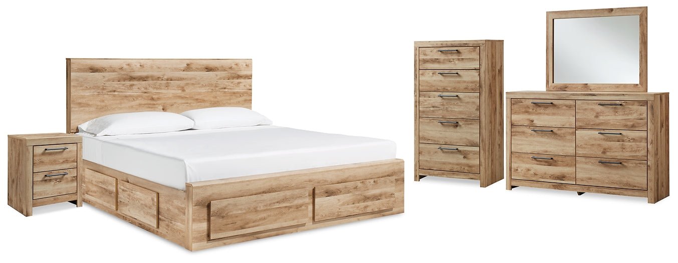 Hyanna King Panel Storage Bed with Mirrored Dresser, Chest and Nightstand - Image 3
