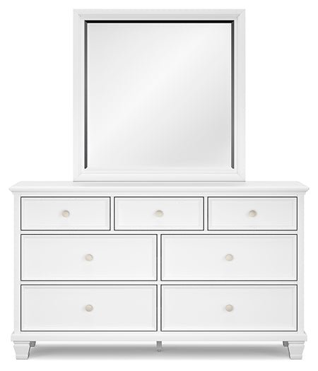 Fortman California King Panel Bed with Mirrored Dresser, Chest and Nightstand - Image 4