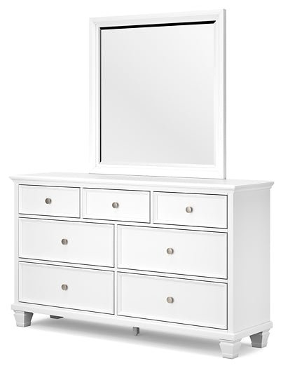 Fortman California King Panel Bed with Mirrored Dresser, Chest and Nightstand - Image 5