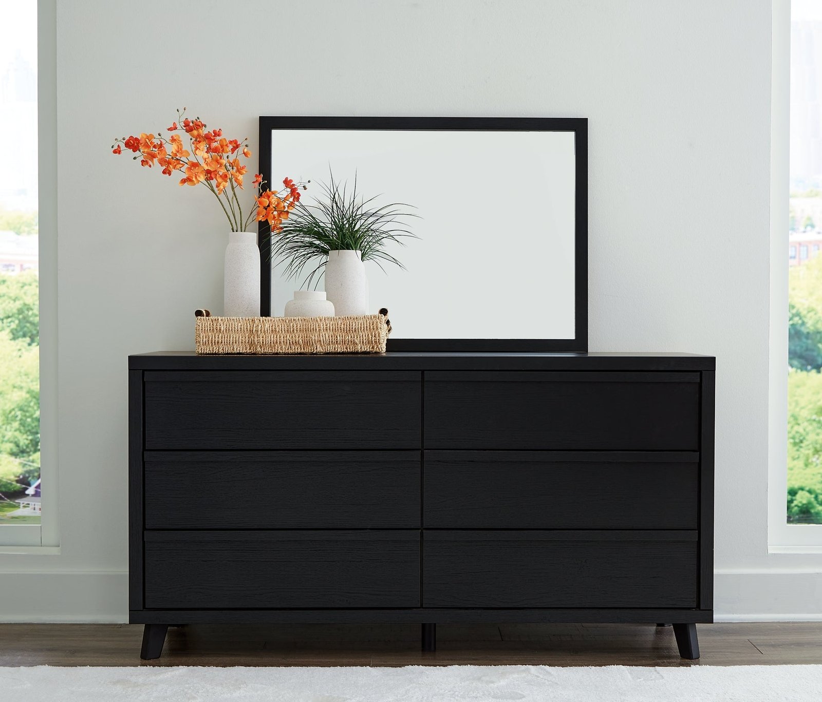 Danziar King Panel Headboard with Mirrored Dresser - Image 5