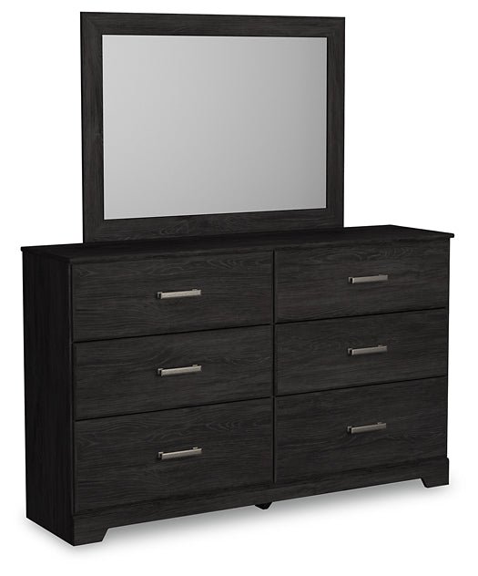 Belachime Queen Panel Bed with Mirrored Dresser and Nightstand - Image 3