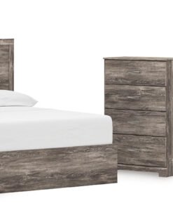 Ralinksi Full Panel Bed with Mirrored Dresser, Chest and Nightstand