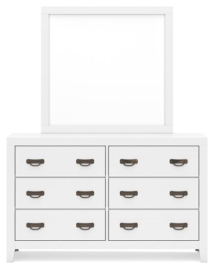 Binterglen Twin Panel Bed with Mirrored Dresser - Image 4