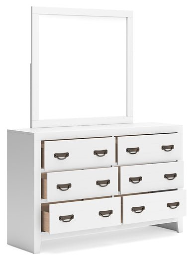 Binterglen Twin Panel Bed with Mirrored Dresser - Image 3