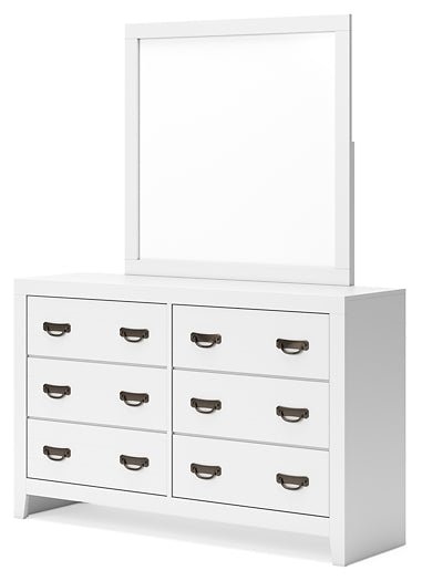 Binterglen Twin Panel Bed with Mirrored Dresser - Image 5