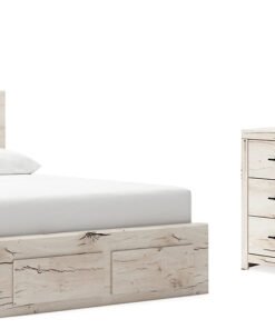 Alternative view of Lawroy Queen Panel Storage Bed with Mirrored Dresser