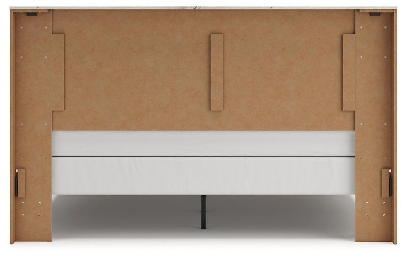 Lawroy King Panel Bed with Mirrored Dresser and Nightstand - Image 8