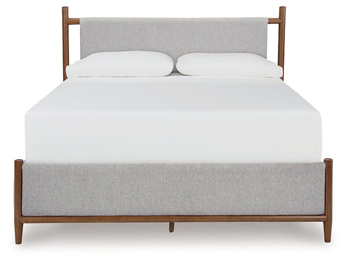 Lyncott California King Upholstered Bed with Mirrored Dresser and Nightstand - Image 7