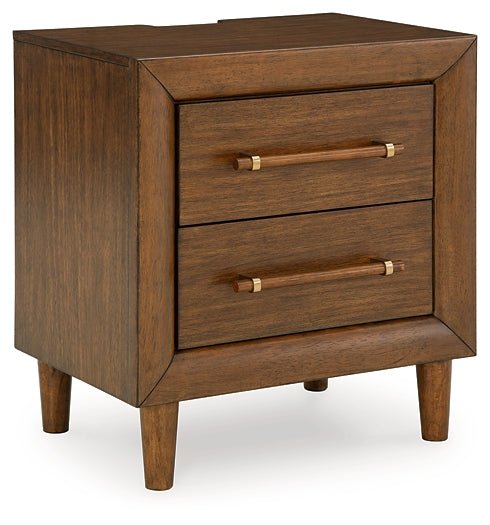 Lyncott California King Upholstered Bed with Mirrored Dresser and Nightstand - Image 8