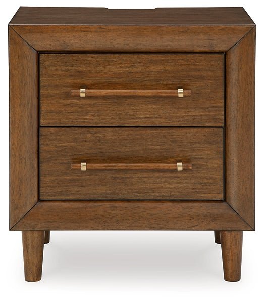 Lyncott California King Upholstered Bed with Mirrored Dresser and Nightstand - Image 10