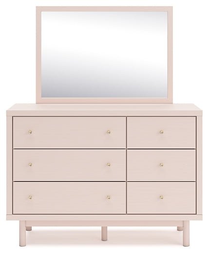 Wistenpine Full Upholstered Panel Bed with Mirrored Dresser and Nightstand - Image 3