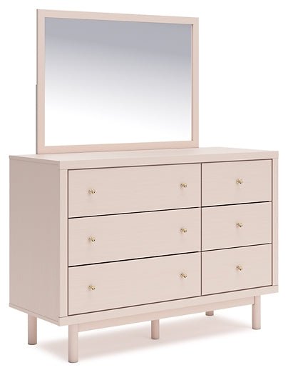 Wistenpine Full Upholstered Panel Bed with Mirrored Dresser and Nightstand - Image 4