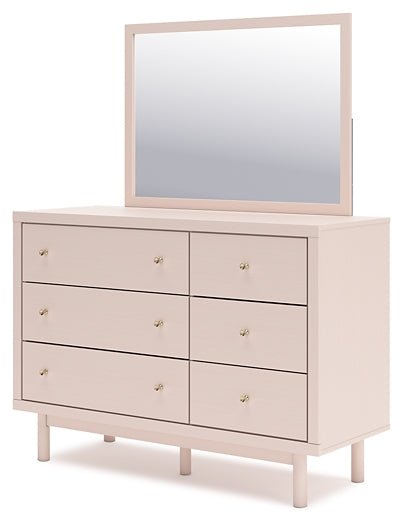 Wistenpine Full Upholstered Panel Bed with Mirrored Dresser and Nightstand - Image 6