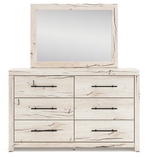 Lawroy Queen Panel Bed with Mirrored Dresser - Image 2