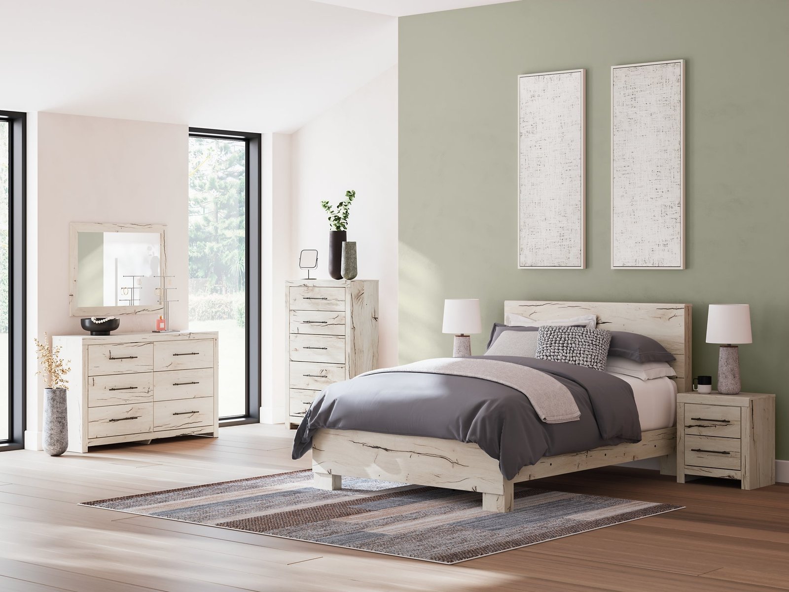 Lawroy Queen Panel Bed with Mirrored Dresser - Image 10