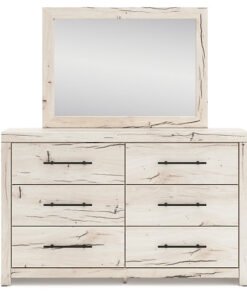 Alternative view of Lawroy Queen Panel Storage Bed with Mirrored Dresser, Chest and Nightstand