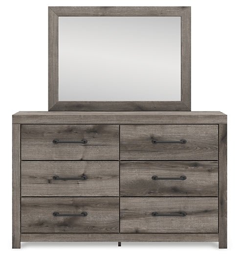 Graystorm Full Panel Bed with Storage with Mirrored Dresser - Image 3