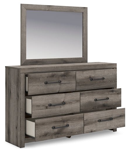 Graystorm Full Panel Bed with Storage with Mirrored Dresser - Image 5
