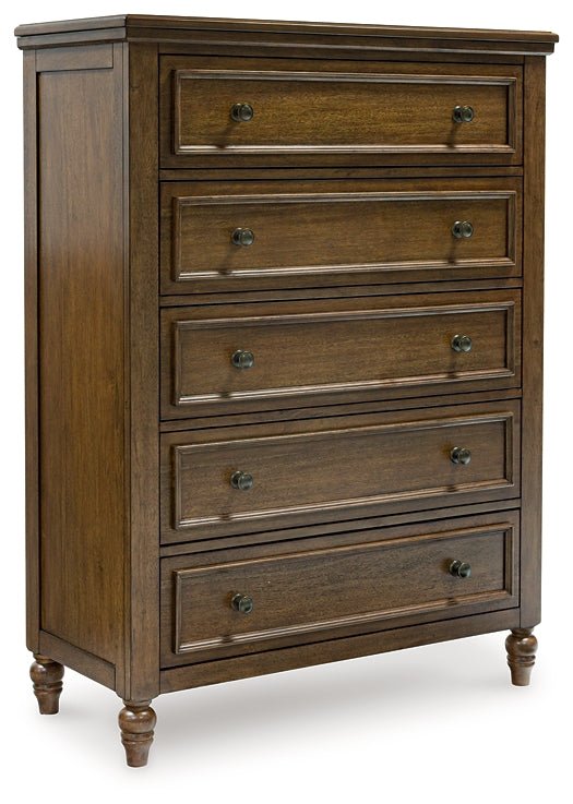 Sturlayne California King Upholstered Panel Bed with Mirrored Dresser, Chest and Nightstand - Image 5