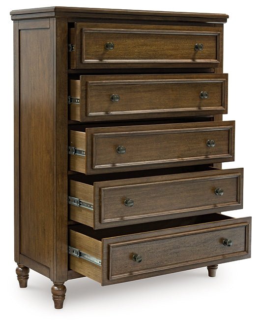 Sturlayne California King Upholstered Panel Bed with Mirrored Dresser, Chest and Nightstand - Image 6
