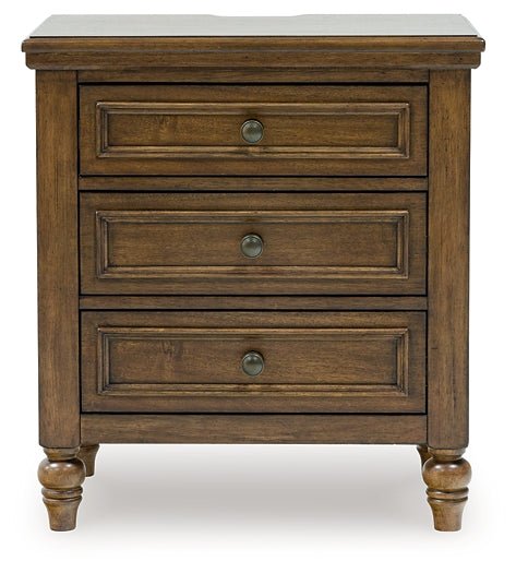 Sturlayne California King Upholstered Panel Bed with Mirrored Dresser, Chest and Nightstand - Image 9