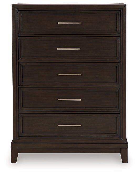 Neymorton California King Upholstered Panel Bed with Mirrored Dresser, Chest and Nightstand - Image 10
