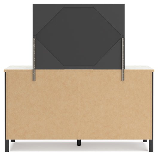 Cadmori Queen Upholstered Panel Bed with Mirrored Dresser - Image 6