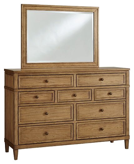 Sharlance California King Upholstered Panel Bed with Mirrored Dresser, Chest and Nightstand - Image 2