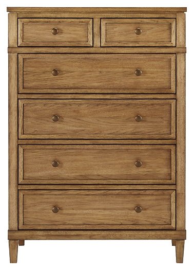 Sharlance California King Upholstered Panel Bed with Mirrored Dresser, Chest and Nightstand - Image 4