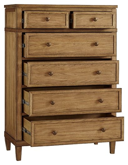 Sharlance California King Upholstered Panel Bed with Mirrored Dresser, Chest and Nightstand - Image 6