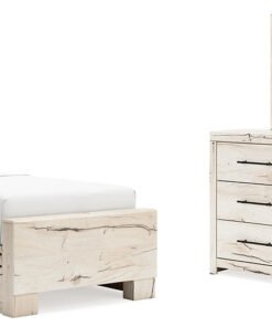 Alternative view of Lawroy Twin Panel Bed with Mirrored Dresser