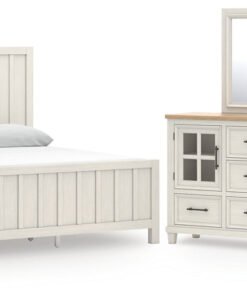 Shaybrock Queen Panel Bed with Mirrored Dresser