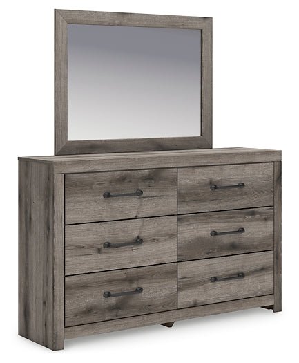 Graystorm Twin Panel Bed with Mirrored Dresser - Image 3