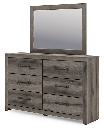 Graystorm Twin Panel Bed with Mirrored Dresser - Image 6