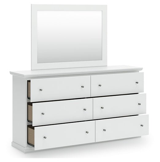 Bostwick Shoals King Panel Bed with Mirrored Dresser and Nightstand - Image 5