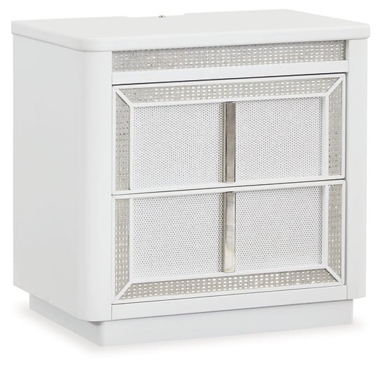 Chalanna California King Upholstered Storage Bed with Mirrored Dresser and Nightstand - Image 6