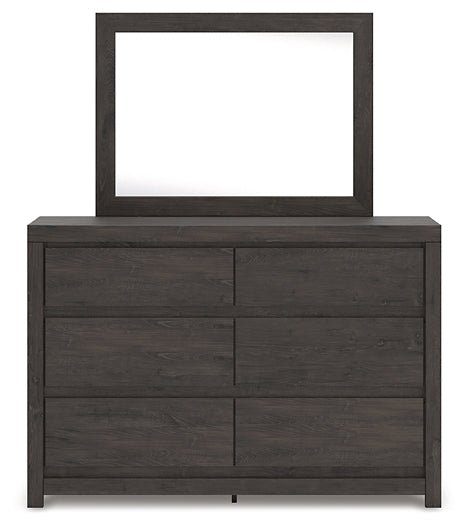 Fraluna King Panel Bed with Mirrored Dresser - Image 2