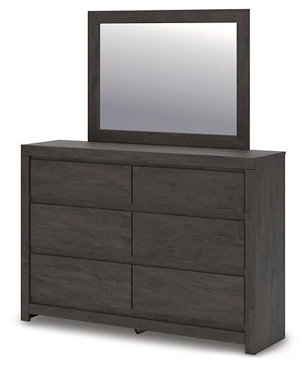 Fraluna King Panel Bed with Mirrored Dresser - Image 6