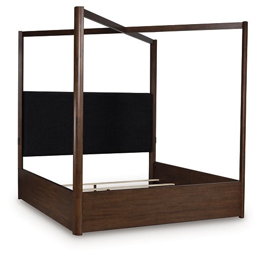 Dilenno Queen Canopy Bed with Mirrored Dresser, Chest and Nightstand - Image 9