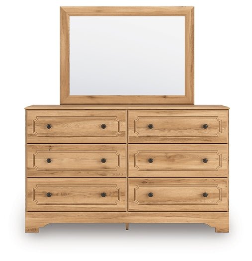 Aleaport Queen Panel Bed with Mirrored Dresser - Image 2