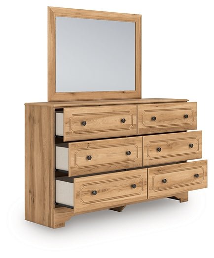 Aleaport Queen Panel Bed with Mirrored Dresser - Image 4