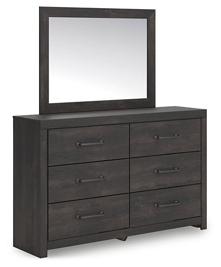 Hollivern Queen Panel Bed with Mirrored Dresser - Image 3