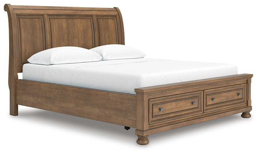 Feddinger California King Storage Sleigh Bed with Mirrored Dresser and Nightstand - Image 8
