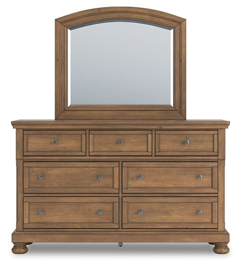 Feddinger California King Storage Sleigh Bed with Mirrored Dresser, Chest and Nightstand - Image 2