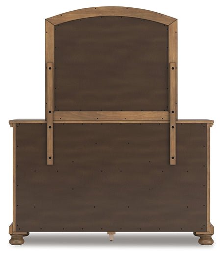 Feddinger California King Storage Sleigh Bed with Mirrored Dresser, Chest and Nightstand - Image 5